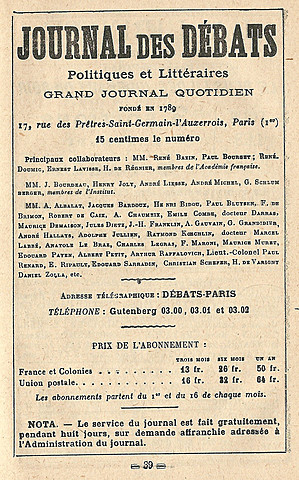 Газета "Journal des debats"