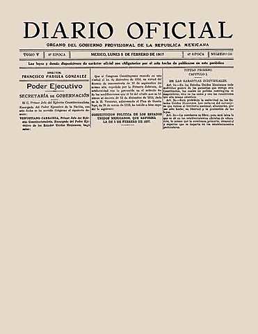 Publicación en el Diario oficial de la Federación