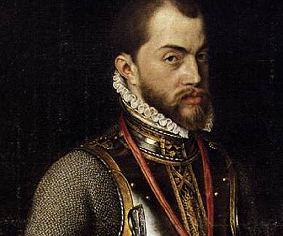 Felipe II coronado rey de España y sus posesiones Europeas y de Ultramar,