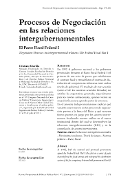 Los Procesos de Relaciones Intergubernamentales