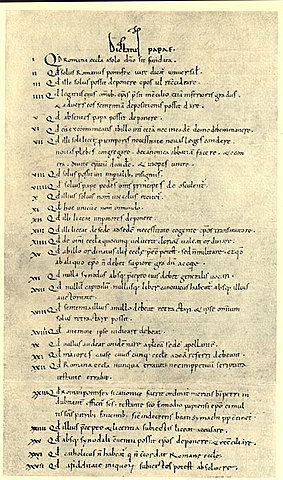 Gregory VII publishes Dictatus Papae