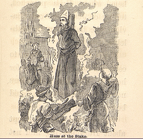 Jan Huss was burned at the stake for being a heretic.