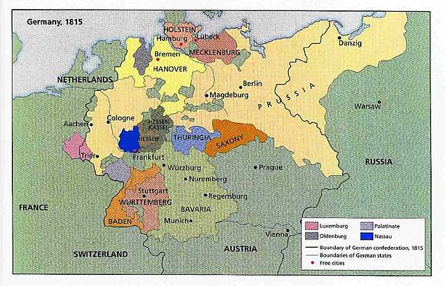 Situación de los estados alemanes en 1815