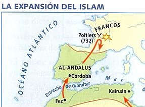 The Islam took over most of the Iberian Peninsula