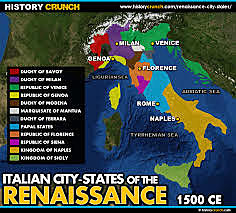 The Renaissance began in the Italian city-states and spread to Northern Europe.