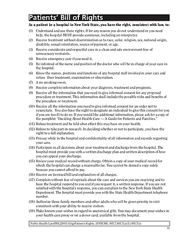 Patients Bill of Rights