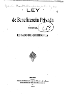 Ley de Beneficencia Privada para el Distrito Federal y Territorios Federales