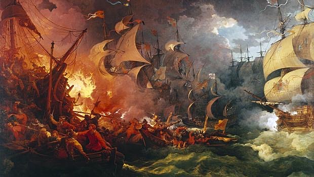 Derrota naval española (Armada Invencible) ante Inglaterra