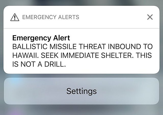 2018 Hawaii False Missile Alarm