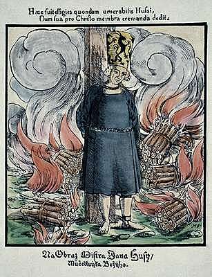 Jan Huss was burned at the stake for being a heretic.