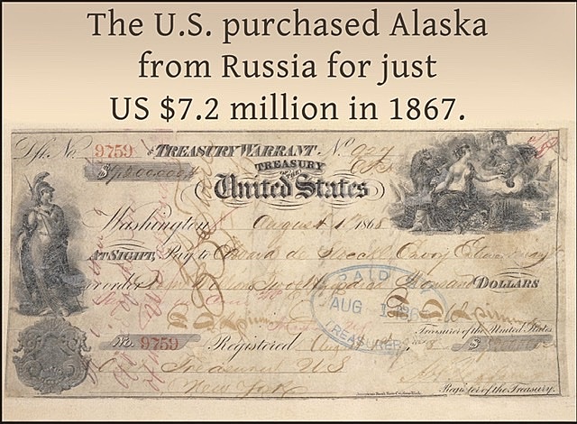 United States purchases Alaska from Russia