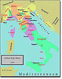 The Renaissance began in the Italian city-states and spread to Northern Europe.
