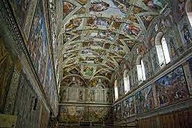 Michelangelo painted the ceiling of the Sistine Chapel.