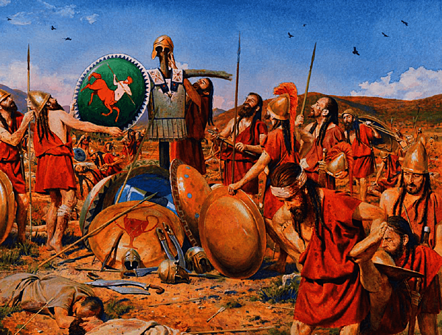 Esparta i Atenes vencen Tebas a la batalla de Mantinea.