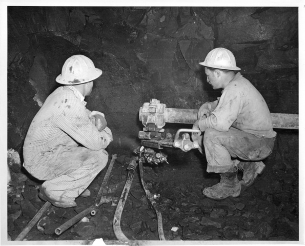 Drilling lifter holes at Bacon Tunnel