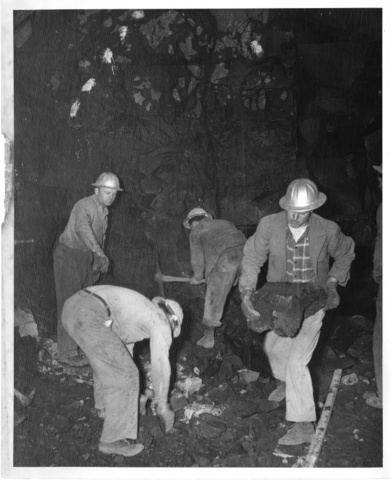 Inlet end of the Bacon Tunnel cleaned up prior to drilling operations