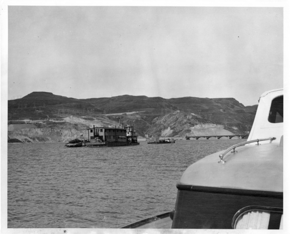 Floating workhouse near Grand Coulee Dam