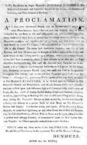 Lord Dunmore's Proclamation - 1775