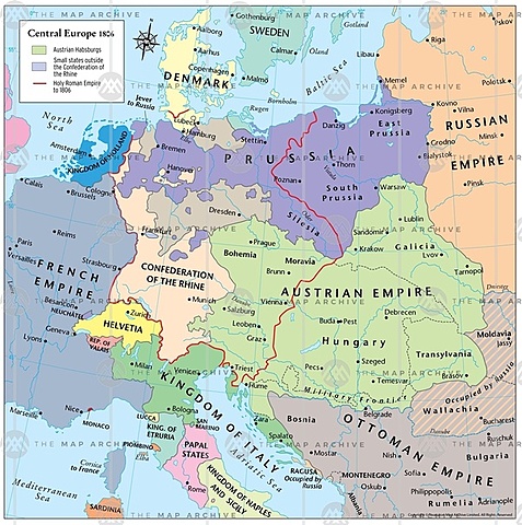 Abolished the Holy Roman Empire(yellow)