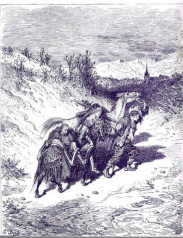 Don Quijote encuentra a unos pastores