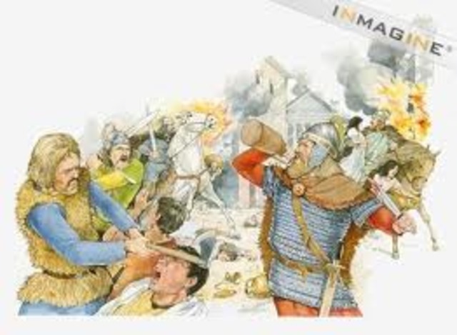 visigoths capture,loot and burn rome.