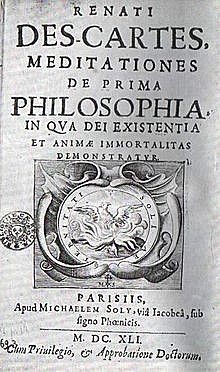 Las meditaciones sobre la filosofía primera  1596/1650                                                                                 1596/1650