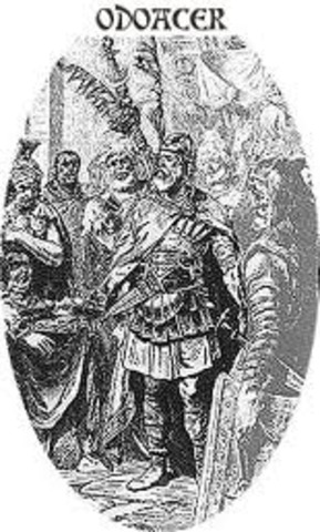 germanic general odoacer overthrows old roman emperor.this dateoften used to mark the end of the roman empire.