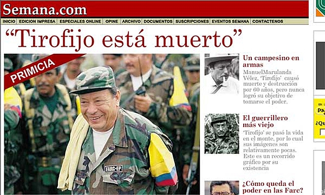 MUERE EL MAXIMO LIDER DE LAS FARC