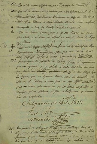 Promulgación de los Sentimientos de la nación