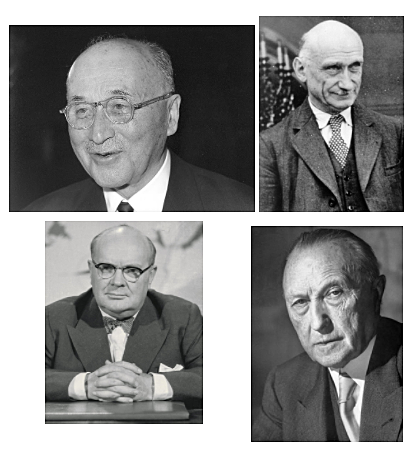 Proposta dels francesos Jean Monnet i Robert Shuman  i amb el vistiplau del canceller alemany Konrad Adenauer
