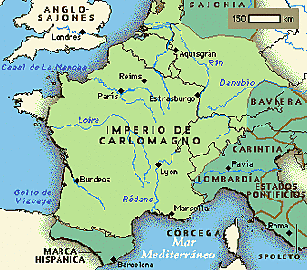 (Siglo VIII) Carlo Magno desarrolla una política de exterior expansiva