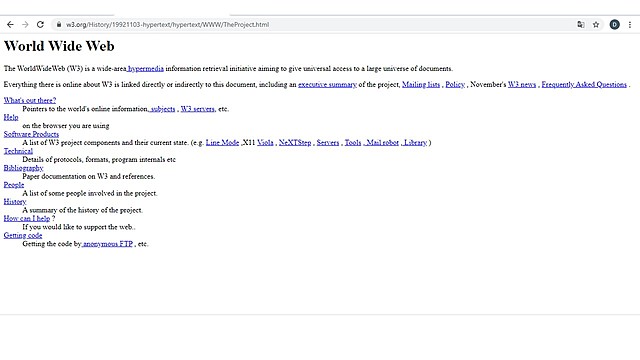 1991 primera pag web 1.0