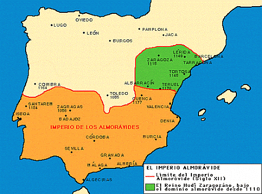 Mapa de los Almorávides