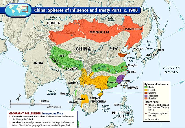China divided into "spheres of influence