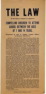 First compulsory school attendance law