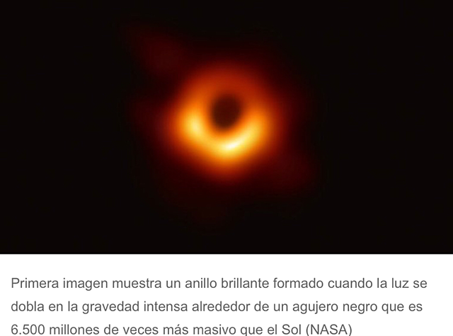 AC):  Distinción como el descubrimiento del año y quizás de la década, la  primera imagen de un agujero negro. Heino Falcke,