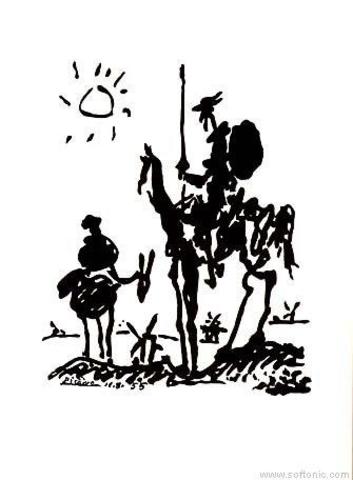 quijote va al pueblo