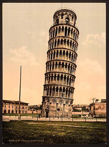 Inicio da construção da Torre de pisa, na Itália