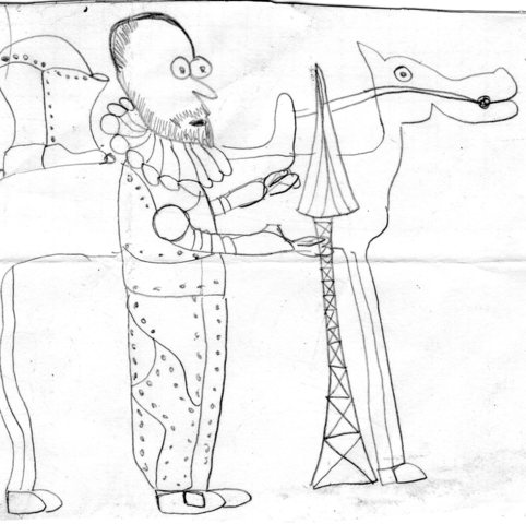 Se monta en su caballo Rocinante, se pone su armadura y se va.