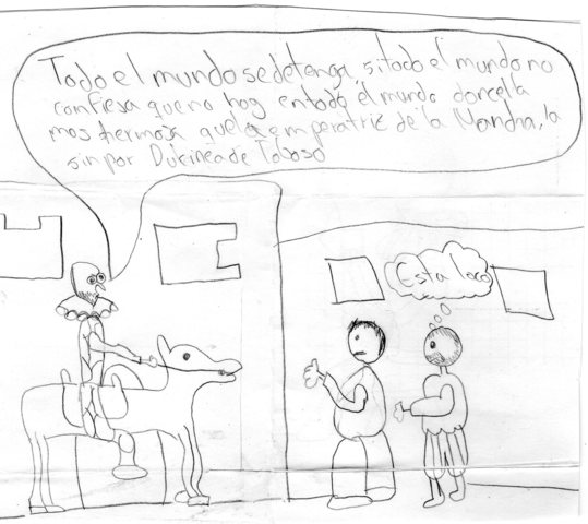 Don Quijote grita a los cuatro vientos la belleza de Dulcinea y amenaza a quien no lo crea