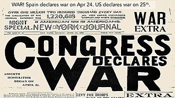 Congress declares war on Spain