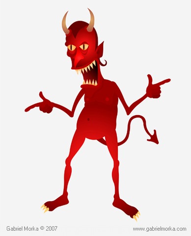 El hidalgo se encuentra con numerosas criaturas extrañas, entre ellas un demonio y El Caballero de lo Espejos