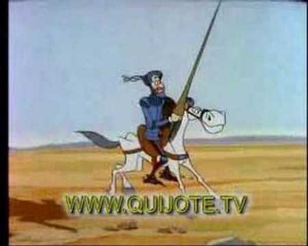 quijote repuso una lanzo con un tronco