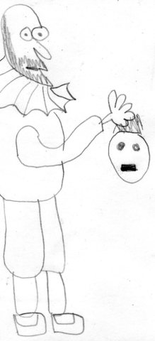 El hidalgo le habla y le pregunta a la cabeza encantada