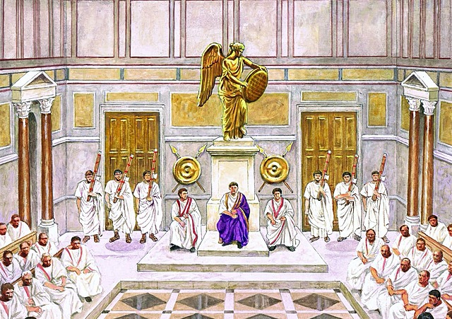 Graciano ordena quitar el Altar de la Victoria, como símbolo de imposición del cristianismo sobre el paganismo, y desata pugnas internas.