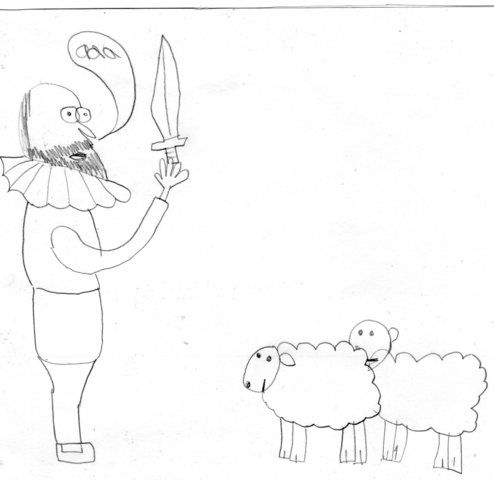 El hidalgo ataca unas ovejas pensando que son un ejercito