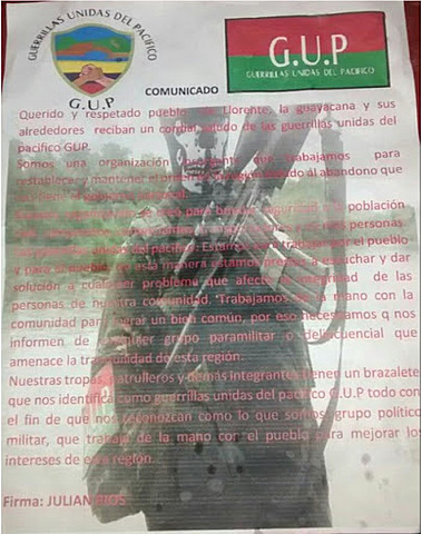 Surgimiento de las Guerrillas Unidas del Pacífico – GUP