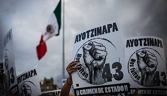 Desaparición en Ayotzinapa, México.