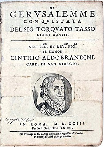 1593 PUBBLICAZIONE GERUSALEMME CONQUISTATA E DELLA SECONDA PARTE DELLE RIME