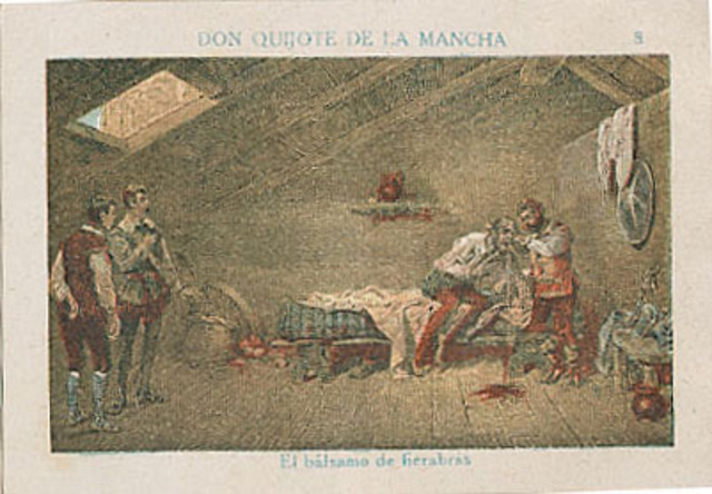 se toma un valsamo que le da sancho panza y se cura